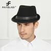 Beanie / Skull Caps Classic Men Fedoras Jazz Felt Brim Hat Vintage Otoño Invierno Grueso Cálido Sombrero de copa Masculino Caballero Negro Gris Sun Visor Bowler Hats T221013