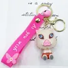 New Cartoon Ghost anime Slayer Keychain Cute Epoxy Doll Car Key Pendant School Bag Ornament Small Gift