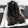 Schals Seide Wolle Schal Kirschblüte bestickt Frauen Mode Tücher und Wraps Dame Reise Pashmina hochwertige Winter Hals4625972