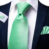Bow Ties Hi-Tie Luxury Men's Tie Green Solid Silk Large NeckTie Neckwear For Men Formal Wedding Gifts Gravata Business