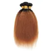 1B 30 OMBRE HUMAN HARON 브라질 KINKY 직선 인도 처녀 머리 wefts Yirubeauty 2 톤 색상 8-34inch