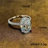 Vintage Oval cut 4ct Lab BIG Diamond Promise Ring 100% Real 925 sterling Silver Engagement Wedding Band Rings For Women Jewelry