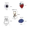 Läkare tillbehör Fashion Jewelbrooches Organ Brain Eye Tooth Mini Stetoskop Brosch Emalj Pin For Doctor Nurse Denti8654732