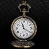 Pocket Watches Bronze Watch Chains Vintage Quartz With Chain Women Men Gifts FOB Pendant