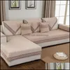 Chair Covers Europe Solid Color Sofa Er Armrest Towel Cotton Linen Couch Splicing Fabric L-Shape Non-Slip Four Seasons Slipers 220228 Otlif