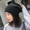 Beanieskull Caps Winter Warm Woenie Santoe Oversize Hat For Women Autumn Rallmatch Moda coreana Grande cabe￧a grande malha 221013
