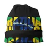 Beanieskull Caps brasileiros jiu jitsu BJJ Brasil Bandeira Art Skullies Beanies Hat Fashion Cap ao ar livre Autumn Winter Warm Dualuse Bonnet Knit Hat 221014