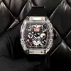 Business Leisure RM011 helautomatisk mekanisk klocka Crystal Case Tape Trend Mens Watch