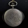Pocket Watches Classic Eye Shape Quartz Watch Dragon Eyes Wolf Necklace Chain Pendant Gifts for Mens Womens