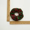 Weihnachten rot und grün Scrunchie glänzend gestreift Haarschmuck glitzernde elastische Haarbänder neue Bling Pferdeschwanzhalter