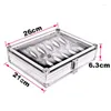 Watch Boxes Men's Box Aluminum Case Display Silver Metal Organizer 12 Slots Storage With Lock Gift Ideas