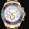 Homens relógios de relógio mecânico automático de ouro 44 mm Ring rotativo Ring Ceramic Movem