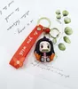 New Cartoon Ghost anime Slayer Keychain Cute Epoxy Doll Car Key Pendant School Bag Ornament Small Gift