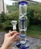 Bl￥ tjockt glas Bong Hookahs Tree Arm Perc Honeycomb Filters 18mm R￶kning Oil Dab Rigs Shisha med sk￥ltillbeh￶r