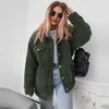 Damen Pelz IYAEGE Casual Faux Jacke Mantel Frauen 2022 Mode Taste Up Tasche Teddy Winter Warme Weibliche Flauschigen Oberbekleidung Mantel