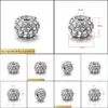 Other See Pic Stainless Steel Drum Bead White Zircon M Spacer Beads Metal Charms Accessories Diy Bracelet Jewelry Makingsee Picsee Dr Dhjyd