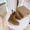 Mini Neumel Platform Chelsea Bota Desenhista Mulher Inverno Tornozelo Austrália Botas De Neve Fundo Grosso Couro Verdadeiro Quente WGG Botas Fofas Com