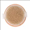 Brosses de bain Éponges Épurateurs Ronds Poils de sanglier naturels Brosse pour le corps Cellite Circulation Spa Mas Manche en bois Douche Retour Goutte Deli Dhik1