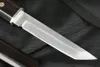 M6681 Przetrwanie prosty nóż D2 Tanto Point Satin Blade Ebony ze stalowym uchwytem na głowę Stałe noże