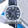 TWF Drive Cal.1904-PS MC Automatic Mens Watch WGNM0004 WSNM0004 Witblauw Gestructuur Die Steel Steel Case Diamond Bezel Leather Riem 40 mm Nieuwe horloges TimeZoneWatch