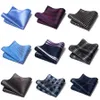 Handkerchiefs High Grade Brand Silk Kerchief Man Dark Blue Striped April Fool's Day Fit Formal Party Pocket Square Suit Hanky 221013