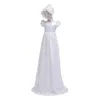 Girl Dresses White Lace Princess Baby First Communion Girls Dress With Ribbon Sashes Children Long Flower