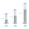 Vattent￤t rostfritt st￥l pelare Ljus utomhus E27 LED Garden Lawn Lamp Aluminium Post Landscape Bollard