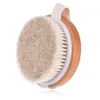 Bath Brushes Sponges Scrubbers Soft Horsehair Bath Brush For Women Cellite Circation Spa Mas Shower With Wood Handle Drop Deliver Dhsiz