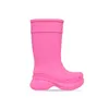 Mulheres designers botas de chuva plataforma de borracha tornozelo slip-o meio rosa preto verde botas de chuva sapatos externos tamanho 35-45