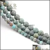 Autres Voir Pic 6/8 / 10Mm Naturel Mat Afrique Turquoises Pierre Perles Pour La Fabrication De Bijoux 15 Pouces Entretoise Diy Bracelet Accessoires En Gros Dhnru