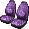 Auto -stoelhoezen Purple Tie Dye Hippie Abstract Art Pair 2 Voorklep voor beschermer AC