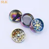 smoking accessories metal grinder for grinding dry herb tobacco rainbow 40mm 4 layers zinc alloy herbal grinders 420