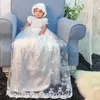 Girl Dresses White Lace Princess Baby First Communion Girls Dress With Ribbon Sashes Children Long Flower