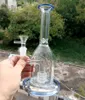 Lake Blue Glass Water Bong Liquidy Tubs com pneu Perc fumando plataformas de óleo Shisha