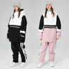 Vestes de Ski 2022 combinaisons de Ski femmes lâche en plein air Snowboard hommes salopette ensemble pantalons de neige coupe-vent imperméable vêtements d'hiver