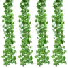 Dekoratif Çiçekler 12/24/36pc Ivy yeşil sahte yapraklar çelenk bitki asma yaprakları ev dekor plastik rattan telli duvar yapay bitkiler