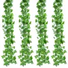 Kwiaty dekoracyjne 12/24/36PC Ivy Zielone Liście Garland Plant Vine Foliage Decor Home Decor Plastic Rattan String Mur