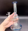 Lake Blue Glass Water Bong Liquidy Tubs com pneu Perc fumando plataformas de óleo Shisha