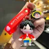 Porte-clés Pirate Wang Luffy porte-clés en caoutchouc souple pendentif silicone mignon créatif PVC poupée cartable voiture pendentif cadeau