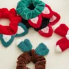 Sevimli boynuz saç aksesuarları peluş kedi kulakları scrunchies pazen elastik saç bandı kauçuk bantlar Noel parti başlıkları