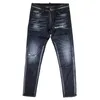 Neue coole Guy-Jeans aus bemaltem Denim und Baumwolle im Used-Look, verblasste Cowboy-Hose