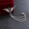 Brooches Retro Tassel Chain Bird Brooch For Men's Suit Seagull Eagle Angle Wing Pins And Shirt Collar Accessories