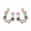 Stud SINZRY moda bijuterias de alta qualidade zircão cúbico colorido bling cristal geométrico coreano brincos brilhantes 2210149920020