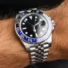 ساعات الرجال 40 ملم GMT Wristwatches التلقائي السيراميك السيراميك كوك كوك الفولاذ المقاوم للصدأ حزام مع تقويم مشبك مطوي 244