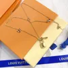 Luxury Designer Brand Letter Necklace 18K Gold Plated Stainless Steel Necklaces Choker Chain Lock Keys Pendant Fashion Famous Wome5649115