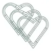 Decorative Flowers 3 Pack Heart Metal Wreath 12 Inch Heart-Shaped Wire Frame For Home Wedding Valentine's Day DIY Crafts