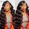 Black 220 Density Loose Deep Wave Closure 30 inch Front Human Women Hd Lace Frontal Wig1273257