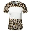 Neue 31 Muster Sublimation Blank Leopard gebleichte Hemden Wärmeübertragung bedruckte T-Shirts aus 95 % Polyester für Erwachsene und Kinder wly935