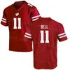 NCAA Football Wisconsin Badgers College 5 Graham Mertz Jersey 0 Braelon Allen 1 Chez Mellusi 11 Skyler Bell 55 Maema Njongmeta 85 Clay Cundiff University Color