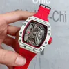 Business Leisure RM53-01 hela automatisk mekanisk kolfiber Red Tape Watch Mens Watch